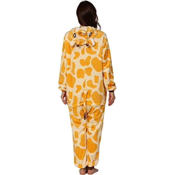 Unisex Voksen Pyjamas Dyrekostume Cosplay One Piece Pyjamas (Giraf med lynlåsversion)-L