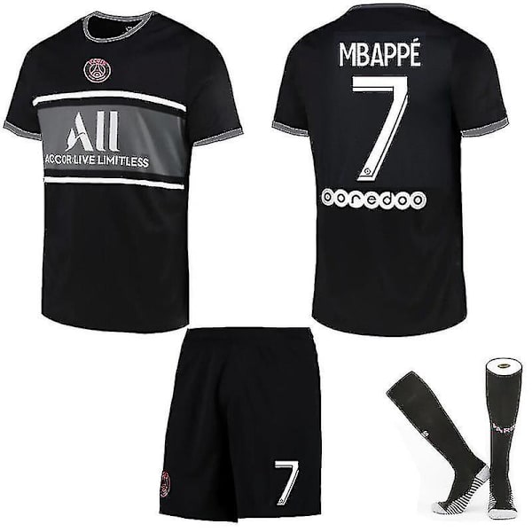 Fodboldsæt Fodboldtrøje Trænings-T-shirtdragt 21/22 Ny sæson Par 21 22 PSG Mbappe 7 2XL