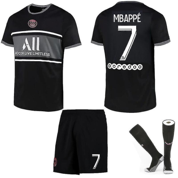 Jalkapallosarjat Jalkapallo Jersey Training T-paitapuku 21/22 New Season Par 21 22 PSG Mbappe 7 Kids 22(120-130)