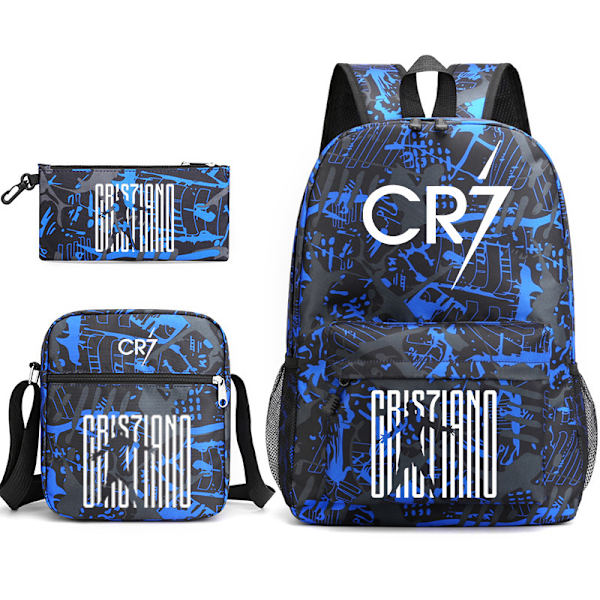 Trendy Cr7 3-delt ryggsekk Mochila studentkapasitet