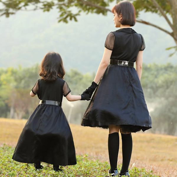 Halloween cosplay musta mesh noita cosplay vanhempi-lapsi merkki