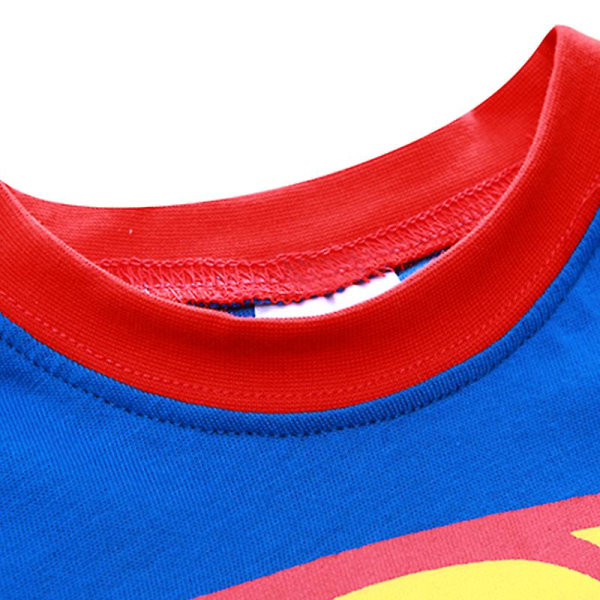 Superhero Kids Boys Spiderman Superman Pyjamas Pyjamasetti Loungewear Blue Surperman 7 Years