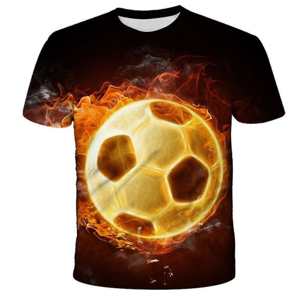 Sommar Barn Pojkar Flickor Fotboll Fotboll 3d Print T-shirt Toppar Pullover Style 06 130CM 6-7Y
