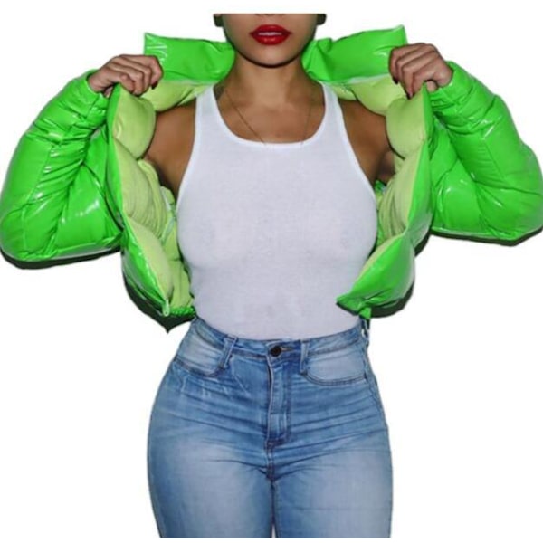 Kort vinterfrakke til kvinder green XL