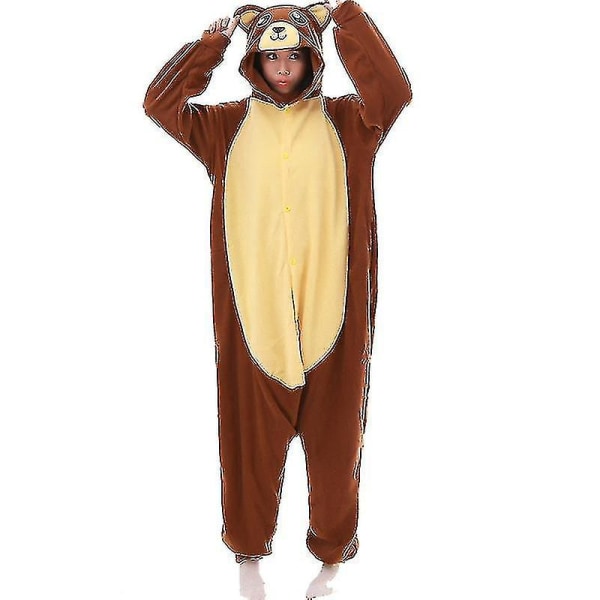 Aikuisten yksiosainen pyjama, Eläin Kigurumi Onesie Miesten Naisten Kokovartalopyjama Sarjakuva Karhu Pyjama-asu XL