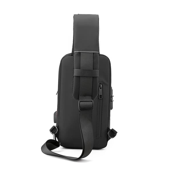 Herr Multifunksjon Stålbeskyttelse USB Axelväska Crossbody Bag Tra A1