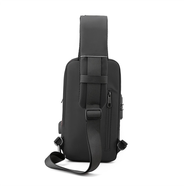 Herr Multifunktion Stålbeskyttelse USB Axelväska Crossbody Bag Tra A3