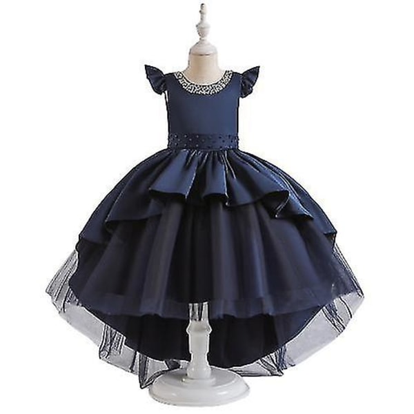 Tyttöjen prinsessamekko, prinsessa tyttöjen mekko hääjuhliin Navy 140