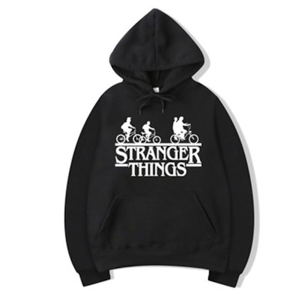 Stranger Things Painettu Hupparit Vyö Puserot Naisten Black 5XL