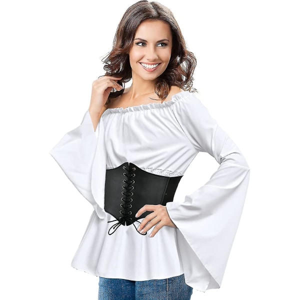 Renessansebluse for kvinner Korsett midjebelte Middelalder Victor X- Large