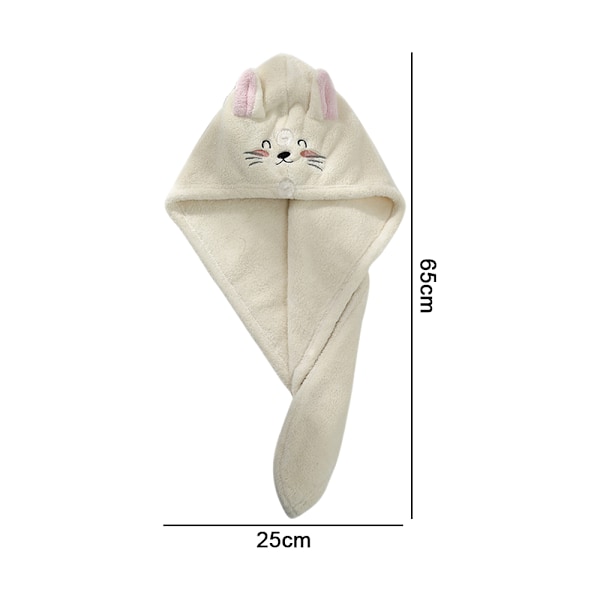 Sjove kattehårtørrerhåndklæder, 3-pack mikrofiber hårhåndklædeindpakning
