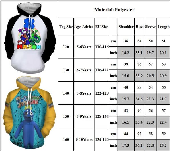 Kids Roblox Rainbow Friends Hættetrøjer Sweatshirt Pullover Jumper C 150cm