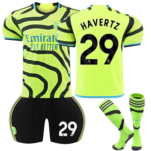 2023-2024 Arsenal Udebane fodboldtrøjesæt til børn, nr. 29 HAVERZ 6-7 years