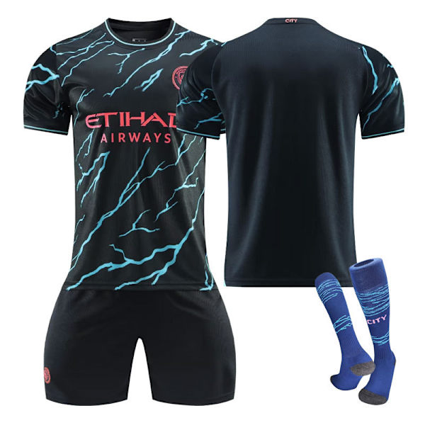 23-24 Manchester City anden ude nr. 9 Harland-trøje 17 De Bruyne 47 Foden fodbolddragt nr. 1 1 no number XS