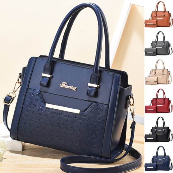 Crossbody-vesker i skinn for kvinner Classic Tote Daily Portable Kungsblå 27x13x21cm/10.63x5.12x8.27"