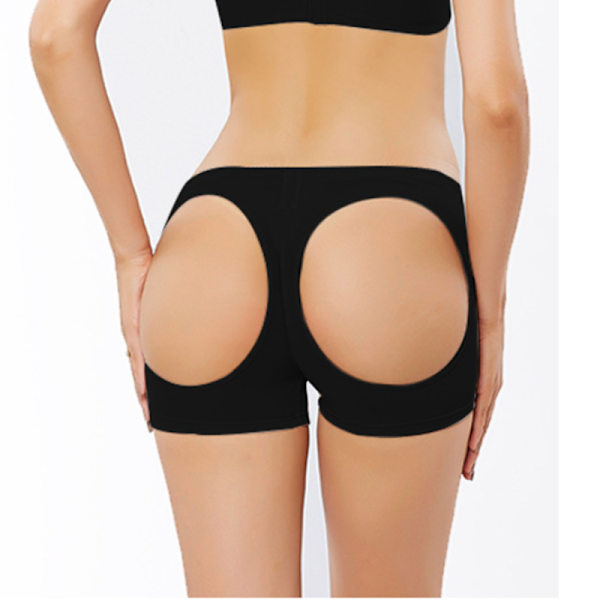Kvinnliga Shapewear 2PCS Butt-lifting Mesh Underkläder Black M48-54kg