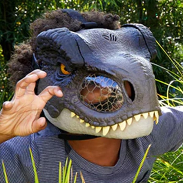 Halloween Dinosaur Active Mask Cosplay Costume Party Decor Prop Royal blue