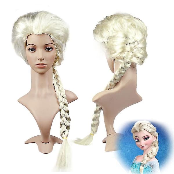 Is och snö cosplay romantik peruk långt hår stor fläta