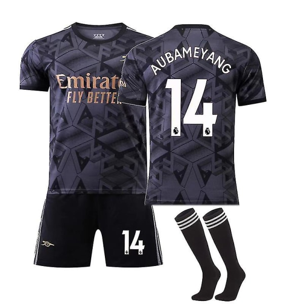 2223 Arsenal fotballdrakt kortermet skjortesett Ars fotballtreningsdress for voksne barn 22 23 Aubameyang 14 adults XS(160-165CM)