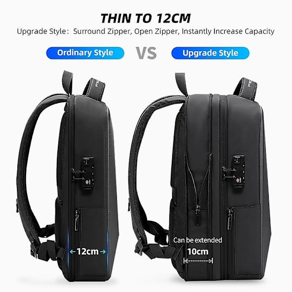 USB-lataus Miesten Business Travel Varkaudenesto vedenpitävä kannettava tietokone Ba