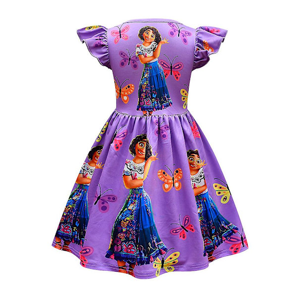 Lasten tyttömekot Encanto Mirabel printed lyhythihainen A-linjainen mekko 4-5Y