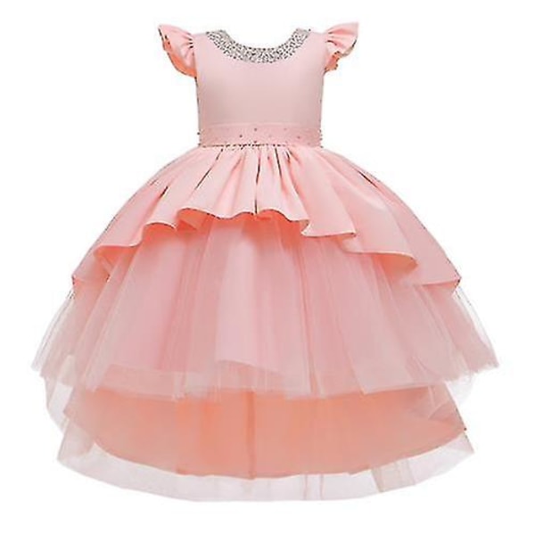 Girls Princess Dress, Princess Girls Dress För Bröllopsfödelsedagsfest Pink 120