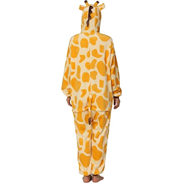 Unisex Voksen Pyjamas Dyrekostume Cosplay One Piece Pyjamas (Giraf med lynlåsversion)-L