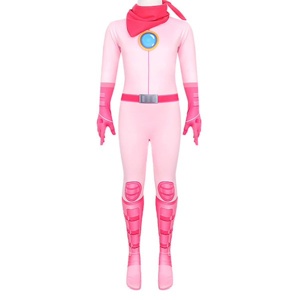 Princess Peach Cosplay Jumpsuit för vuxna för barn 140cm