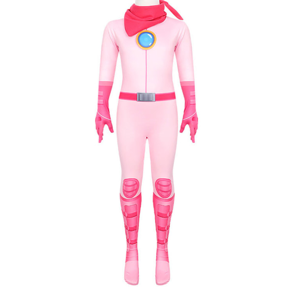 Princess Peach Cosplay Jumpsuit til voksne til børn 130cm