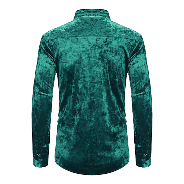 Långärmade för män printed Casual Button Down-skjortor green M