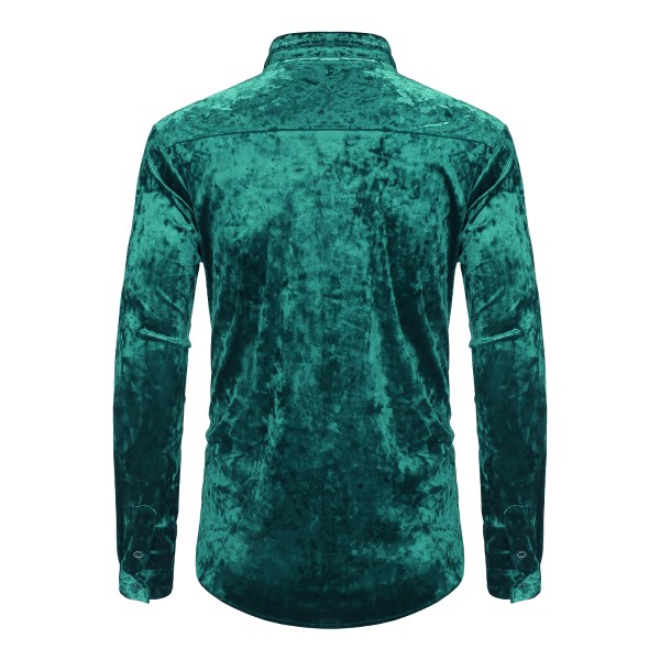 Långärmade för män printed Casual Button Down-skjortor green S