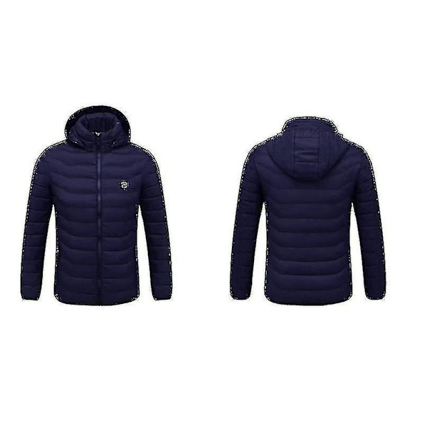 Uppvärmd jacka, Vinter utomhus varm elvärmerock, 8 uppvärmningszoner Blue 4XL