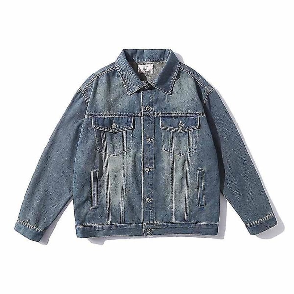 Men's Denim Et Loose Denim Et, Denim Et Men's Casual Loose Lapel Single Ed Denim Et M