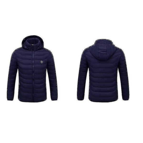 Lämmitetty takki, talvi ulkona lämmin sähkölämmitystakki, 8 lämmitysaluetta Blue XL