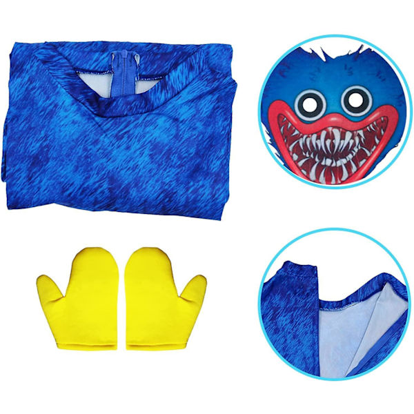 Playtime Cosplay Wuggy -asu lapsille, sarjakuvapeli Cosplay Carnival Monster -haalari L