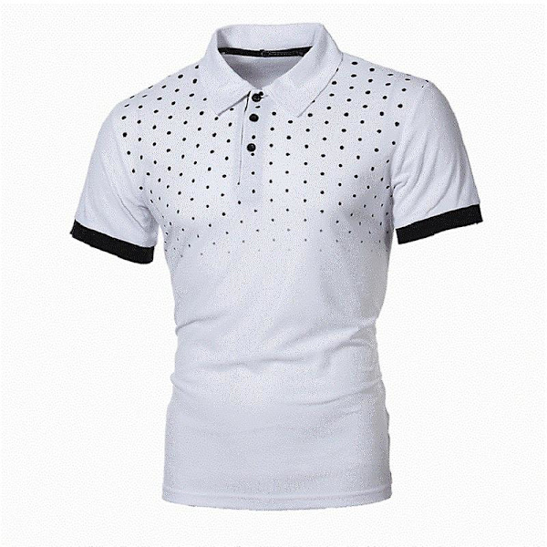 Kb Mænd Polo Mænd Skjorte Kortærmet Polo Skjorte Kontrastfarve Polo Nyt tøj Sommer Streetwear Casual Fashion Mænd Toppe white Asia M 55-65 KG