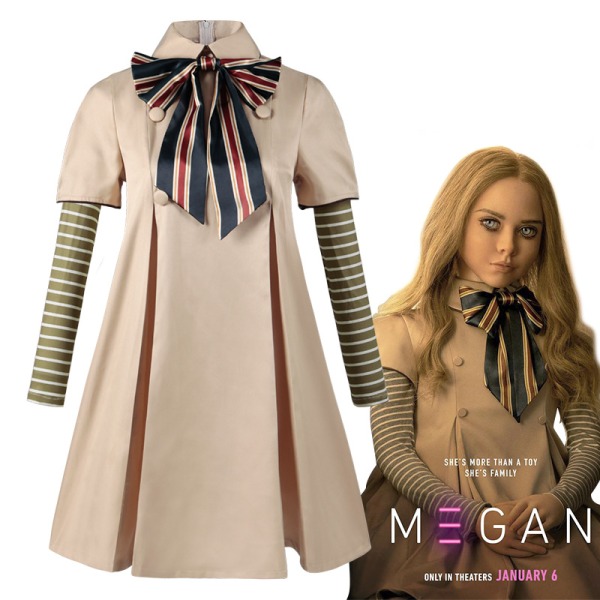 Barn Megan Klänning Kostym Set Cosplay Carnival Girls Robot Dolls Suits XXXL