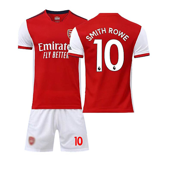 Arsenal Hjem Børn Mænd Fodboldsæt Fodboldtrøje Trænings-T-shirtdragt 21/22 AUBAMEYANG / Simth / SAKA / PEPE 10 - SMITH ROWE 16 (90-100cm)