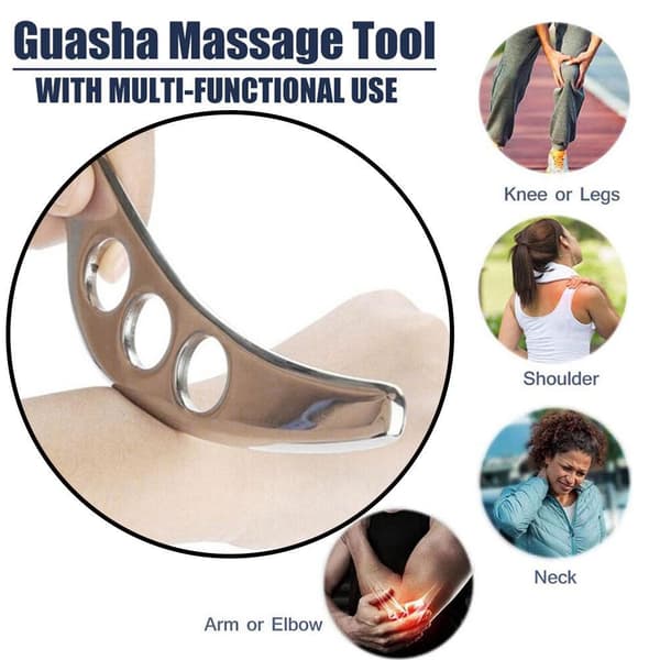 Gua Sha Tool Steel Manuell Skrapande Massager Hudvårdssläpp