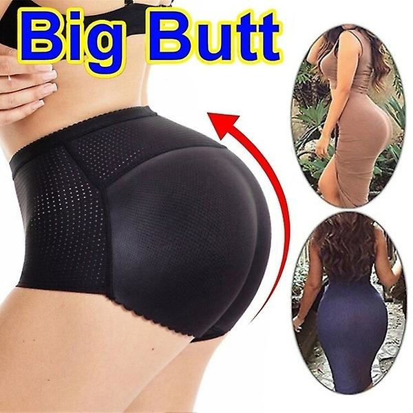 Shapewear trosor för kvinnor Vadderade smala höftlyft för damer Black M