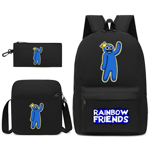 Rainbow Friends ryggsekk for gutter og jenter Svart figur 5 Three piece set