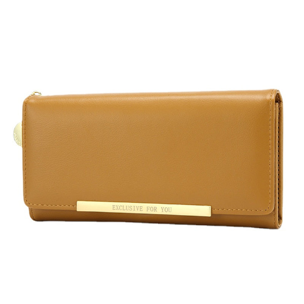 Plånbok för kvinnor Lång enfärgad tvåfaldig väska Super Multi-Card-Slot Clutch Enfärgad Green