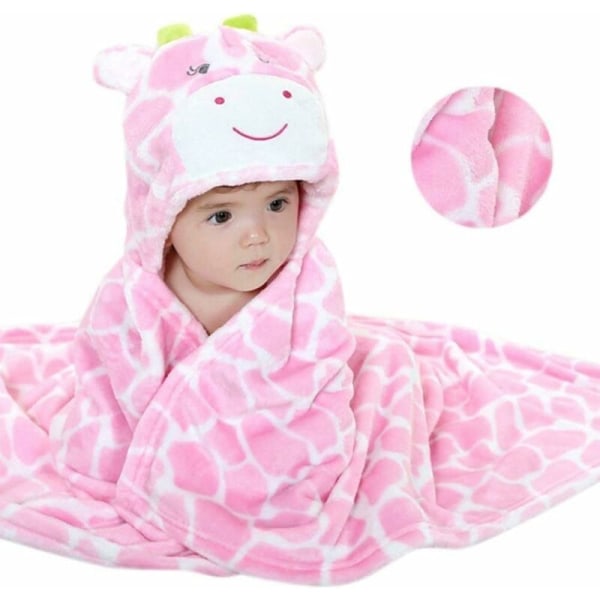 Babyhåndklæde Blødt varmt flanneltæppe Badekåbe Dyredesign Poncho håndklæde til baby