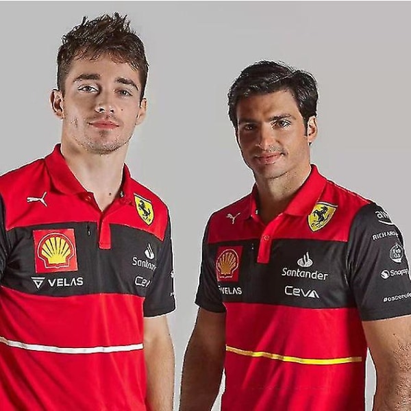 Sajy 2022 New Driver Version F1 Racing Suit T-paita Leclerc Sainz Lyhythihainen Pyöreäkaula-aukkoinen Punainen Miesten Summer Custom XL