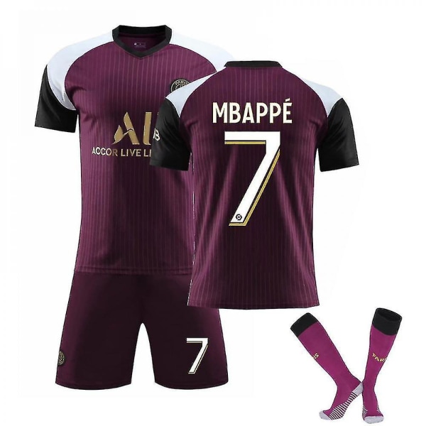 bappe #7 Jersey Home 21-22 Paris Fotball T-skjorter Trikotsett / M