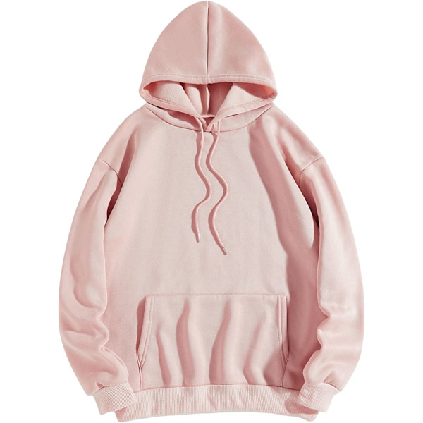 HAUFR Naisten kirjekuvioinen pitkähihainen kiristysnyörillinen huppari Light Pink Slogan X-Small