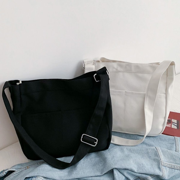 Axelväska Canvas Handväska VIT white