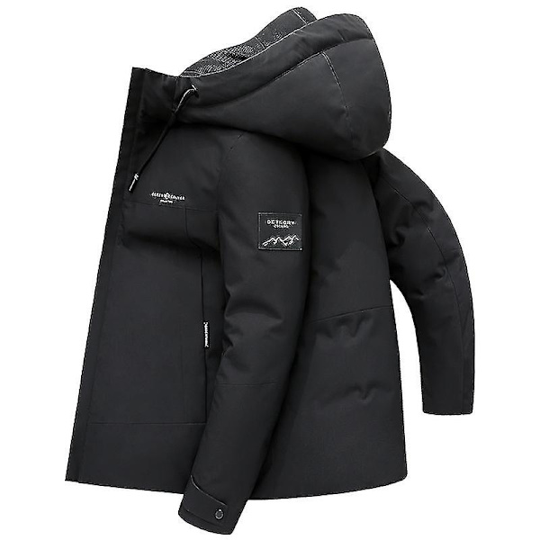 Förtjockad mäns höst- och vinterhuva Vit dunjacka black 180-XL