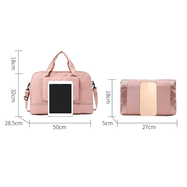 Sammenleggbar Weekendbag Vanntett Skulderveske Treningsveske Skulderveske Sportsbag Weekendbag Reisebag grå gray