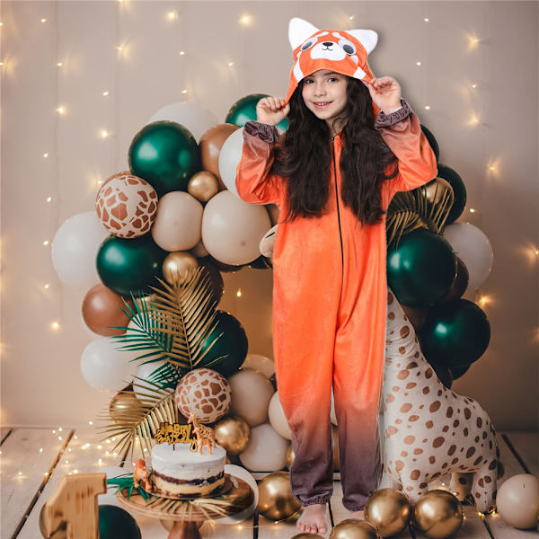 Turning Red Panda Raccoon Cosplay Costume Kid Halloween Jumpsuit 120cm